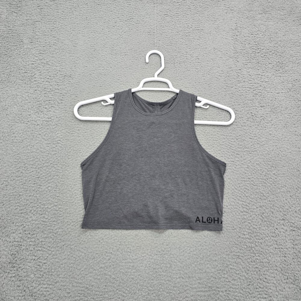 Lululemon Cinch Me Up Front Tank Grey Women’s Size 4 Relaxed Fit Lycra Athletic